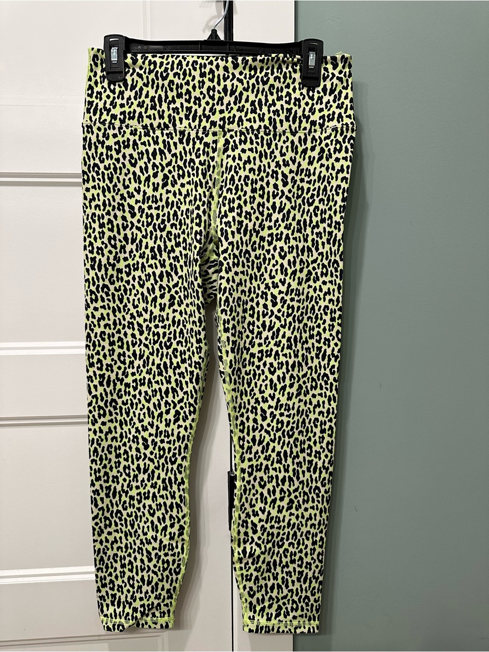 Fabletics Neon Green Leopard Print Leggings